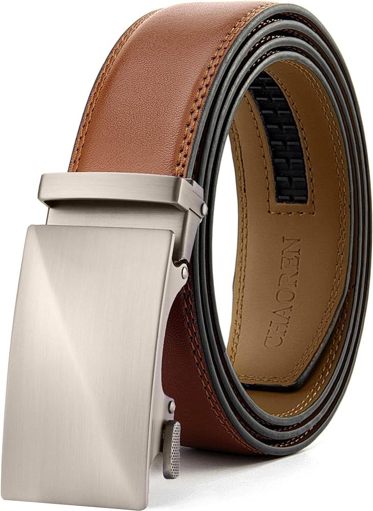 CHAOREN Leather Ratchet Belt Men - Micro Adjustable Belt Fit Everywhere (35mm) | Amazon (US)