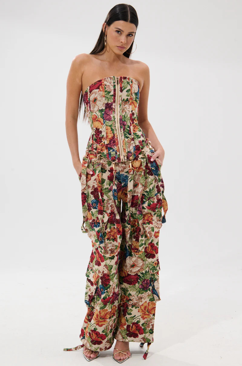 AKIRA Floral For Days Brocade Trouser Pants | Size 1X | AKIRA