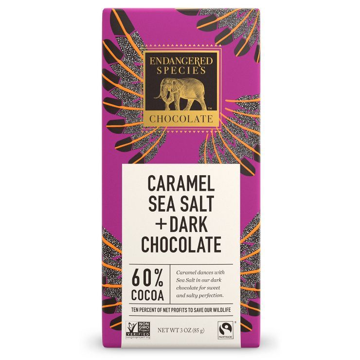 Endangered Species Chocolate Dark Chocolate Sea Salt & Caramel - 3oz | Target