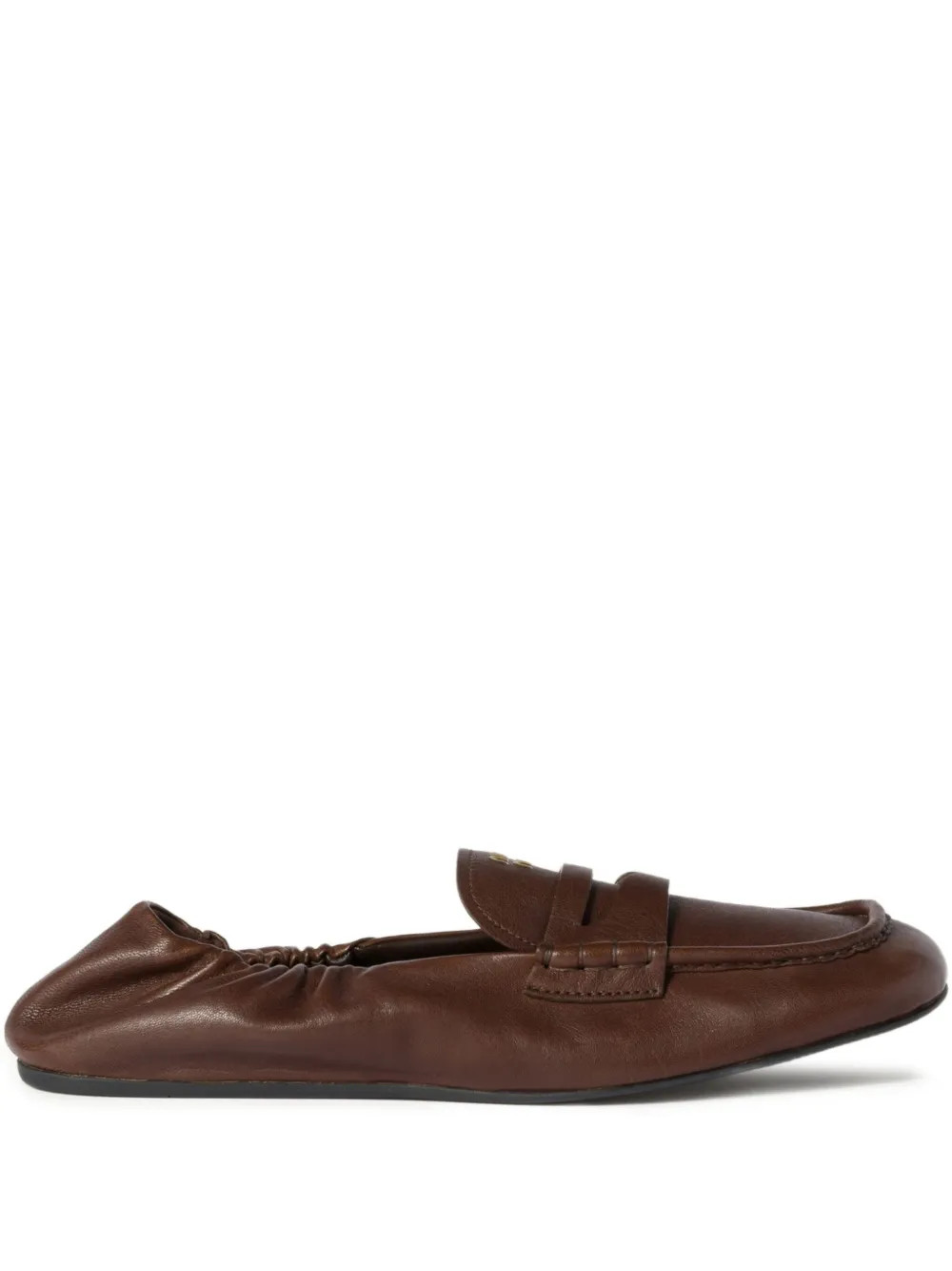 Miu Miu Leather Loafers | Brown | FARFETCH | Farfetch Global