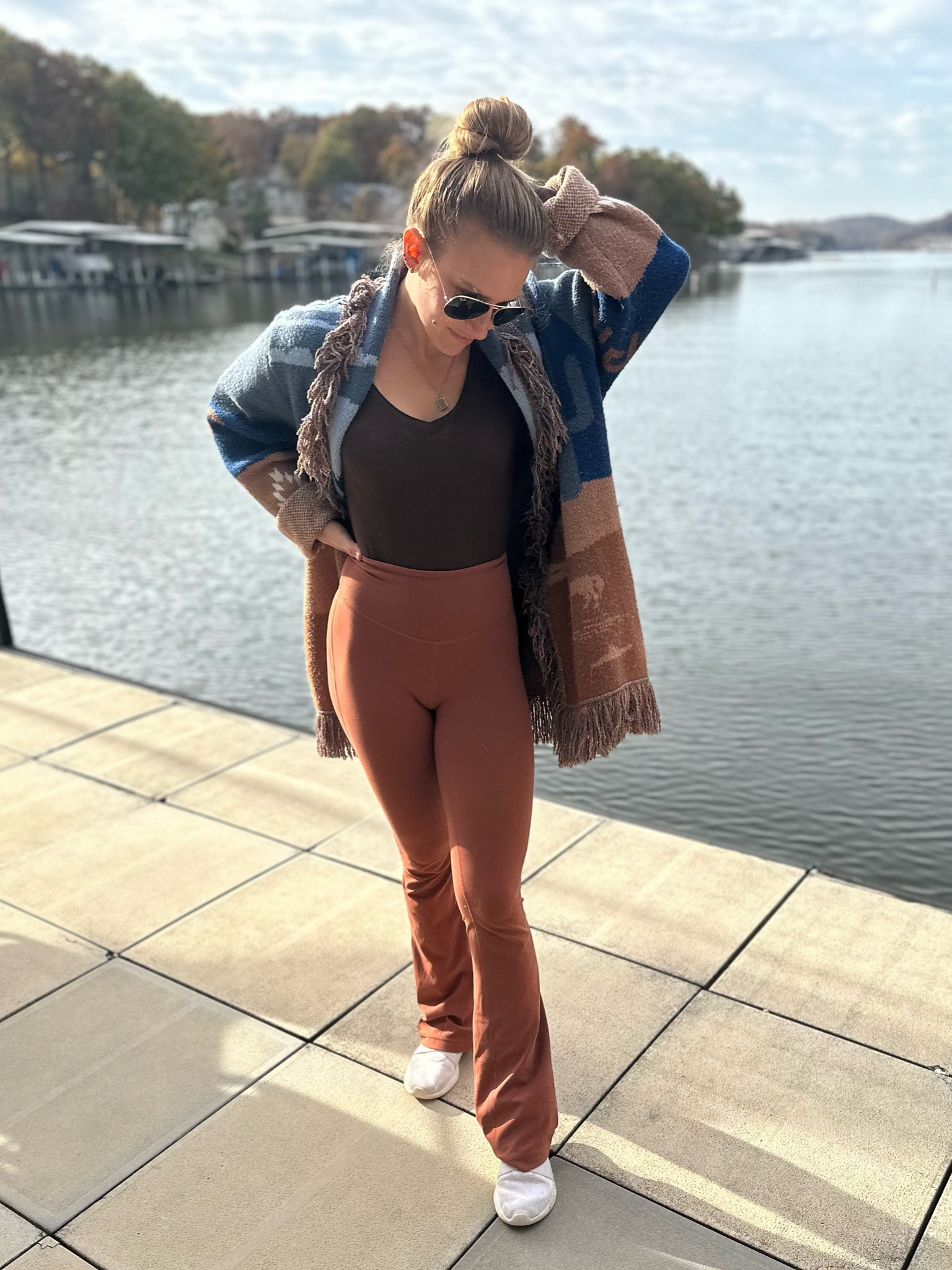 All the cozy fall vibes by the water 🍂🍁 Obsessed with this layered look—perfect for crisp fall days! These rust-colored leggings are so comfy and pair perfectly with this chunky knit cardigan for extra warmth. Whether I’m enjoying the outdoors or staying cozy inside, this fit is a must. Tap to shop this look and add these fall essentials to your wardrobe! #FallFashion #CozyVibes #LTKfit #LayeredLook

#LTKSeasonal #LTKxMadewell #LTKStyleTip