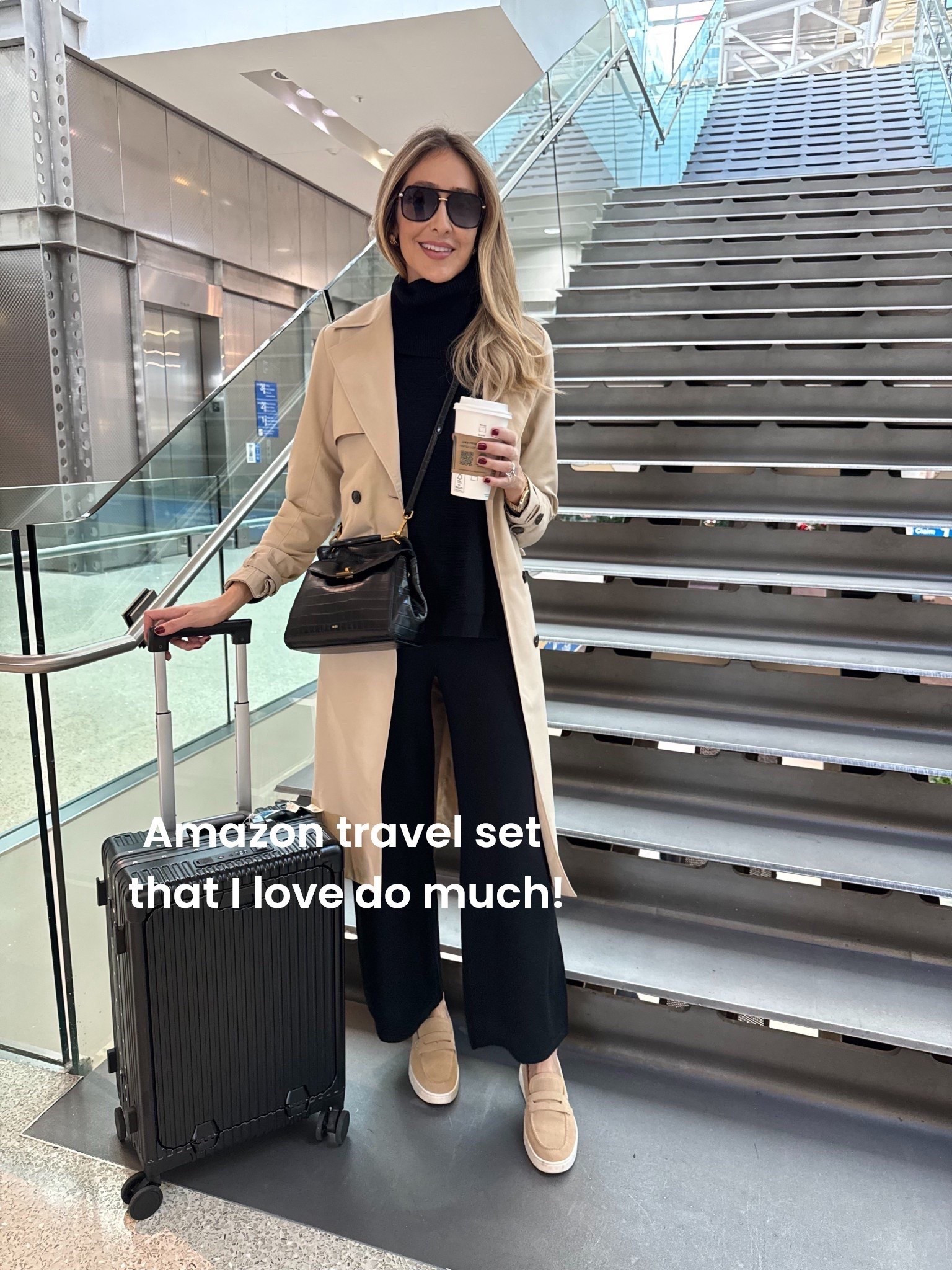 Amazon travel set that I love so much 
Elegant turtleneck sweater top and matching pants 
All very comfortable and so stylish 
Run tts, wearing a size small 
Airport outfit 
Travel outfit 



#LTKTravel #LTKootd #LTKU