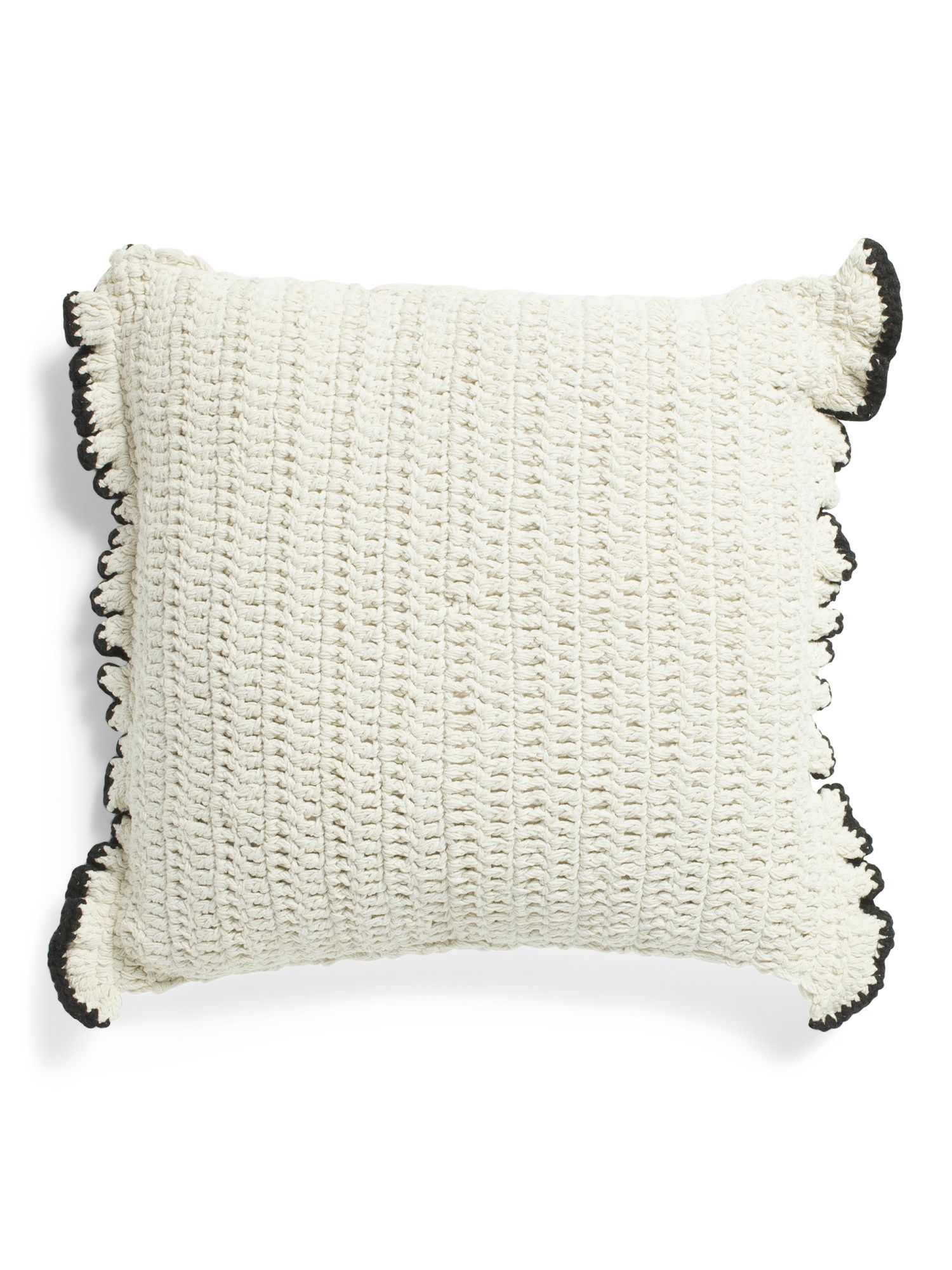 20x20 Cotton Pillow With Ruffle Edge | TJ Maxx