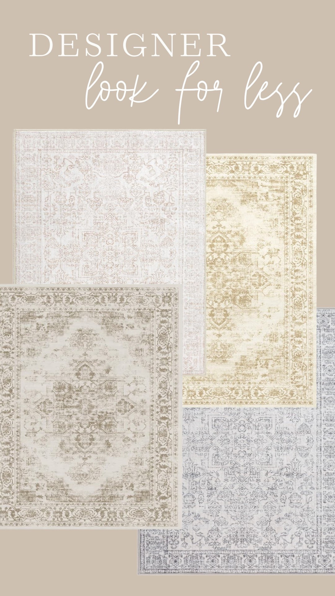 The best rugs from Amazon! Designer look for less! The prices are crazy good. Thin, super soft, washable and have a grippy back for no sliding.

Vintage rugs, runner rugs, kitchen rugs, neutral rugs, durable rugs, Amazon finds, Amazon home decor, boujie on a budget 

#LTKHome #LTKFamily #LTKSaleAlert