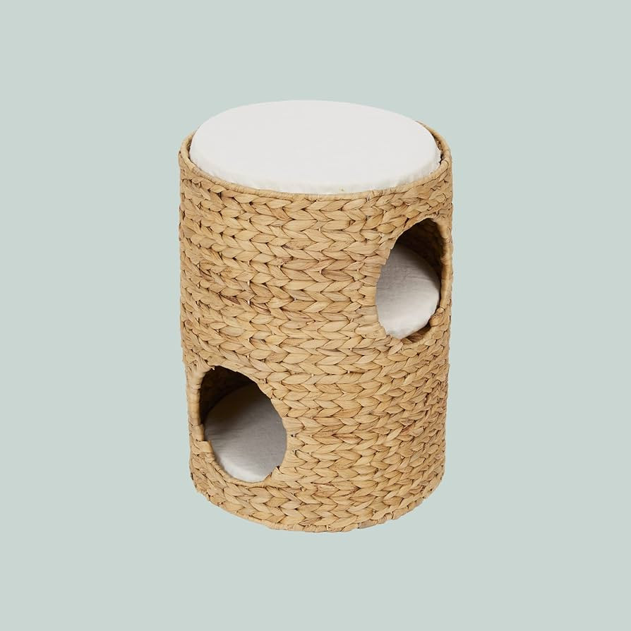 Neith Natural Wicker Seagrass 3-Tier Tower Cat Bed Condo with 3 Removable and Washable Cushions, ... | Amazon (US)