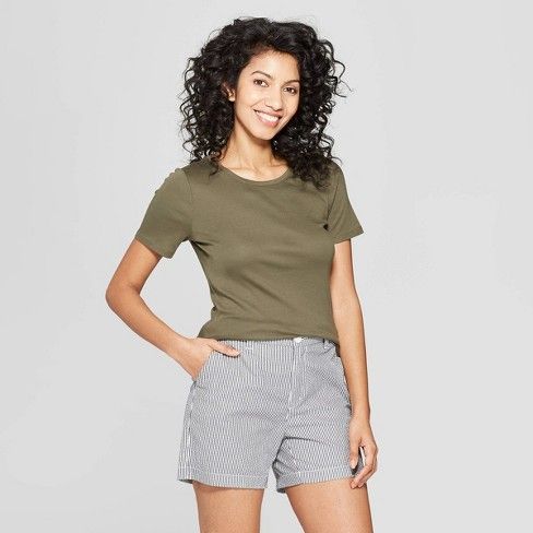 Women's Fitted Short Sleeve Crew T-Shirt - A New Day™ | Target