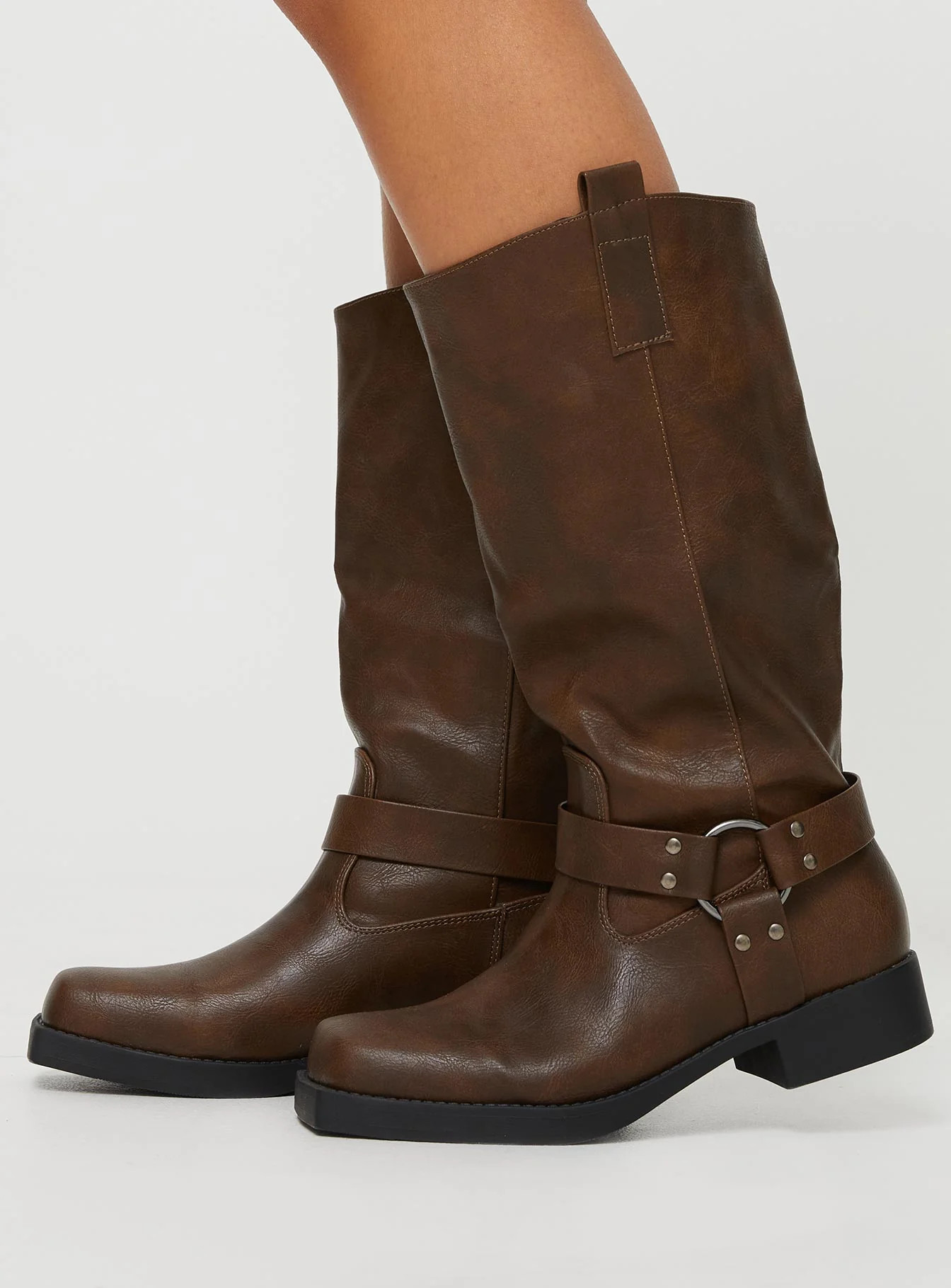 Wrecked Western Boots Brown | Princess Polly US