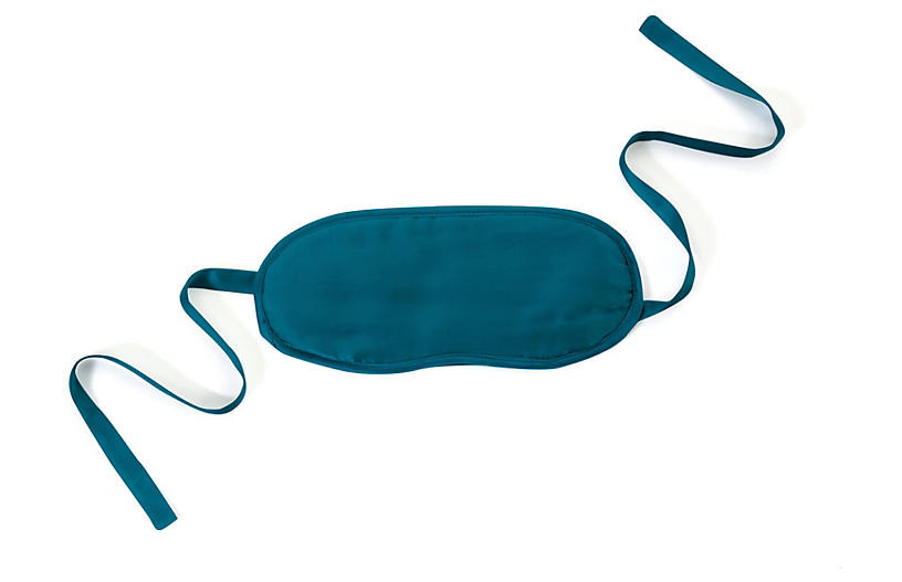 Silk-Filled Eye Mask, Teal | One Kings Lane