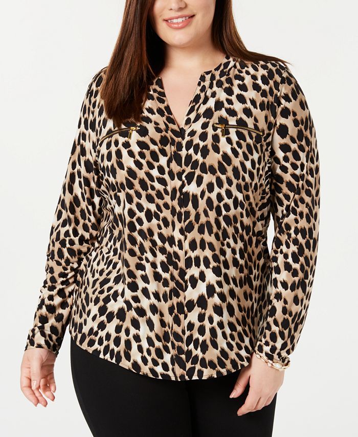 INC International Concepts Plus Size Animal-Print Top, Created for Macy's & Reviews - Tops - Plus... | Macys (US)
