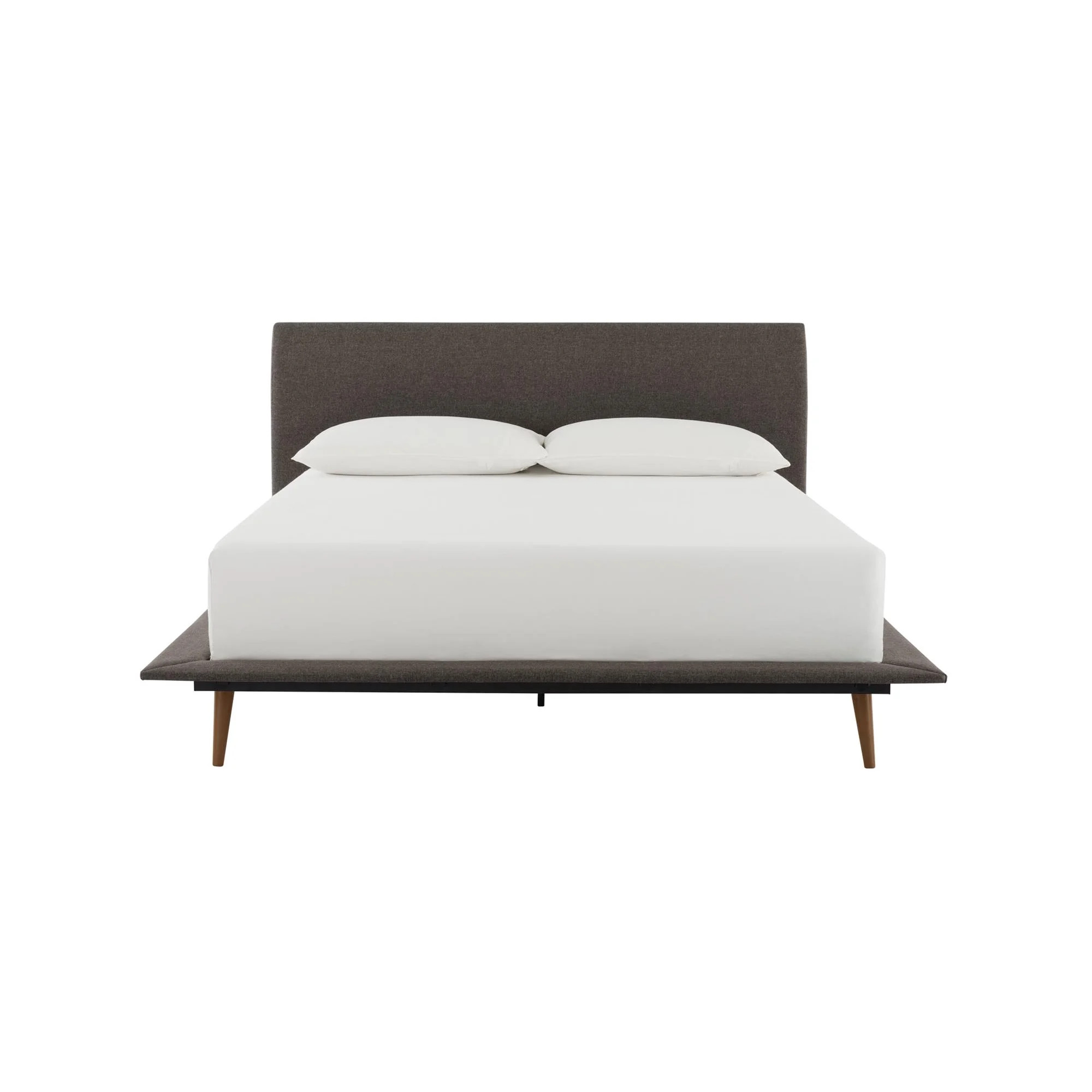 Better Homes & Gardens Flynn Mid Century Bed, Platform Frame, Queen, Gray Linen | Walmart (US)