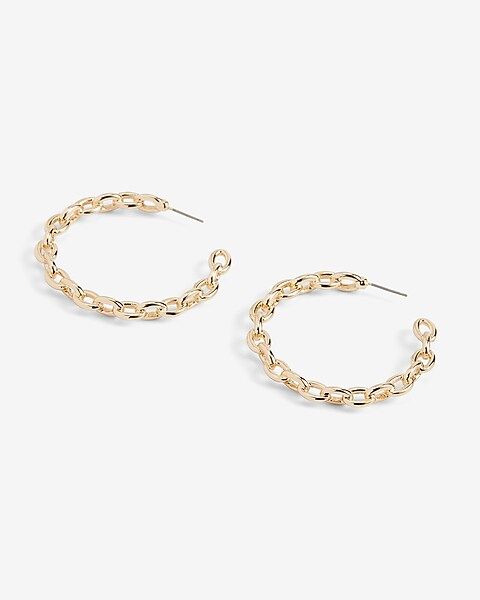 Interlocking Chain Hoop Earrings | Express