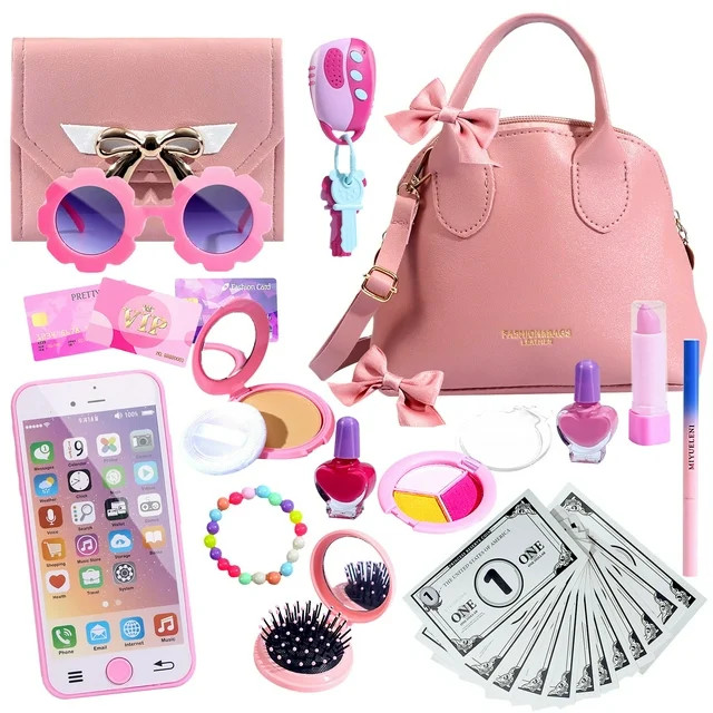 Rirool Princess Themed Play Purse - 31 Piece Toy Set with Handbag, Pretend Makeup, Smartphone, an... | Walmart (US)