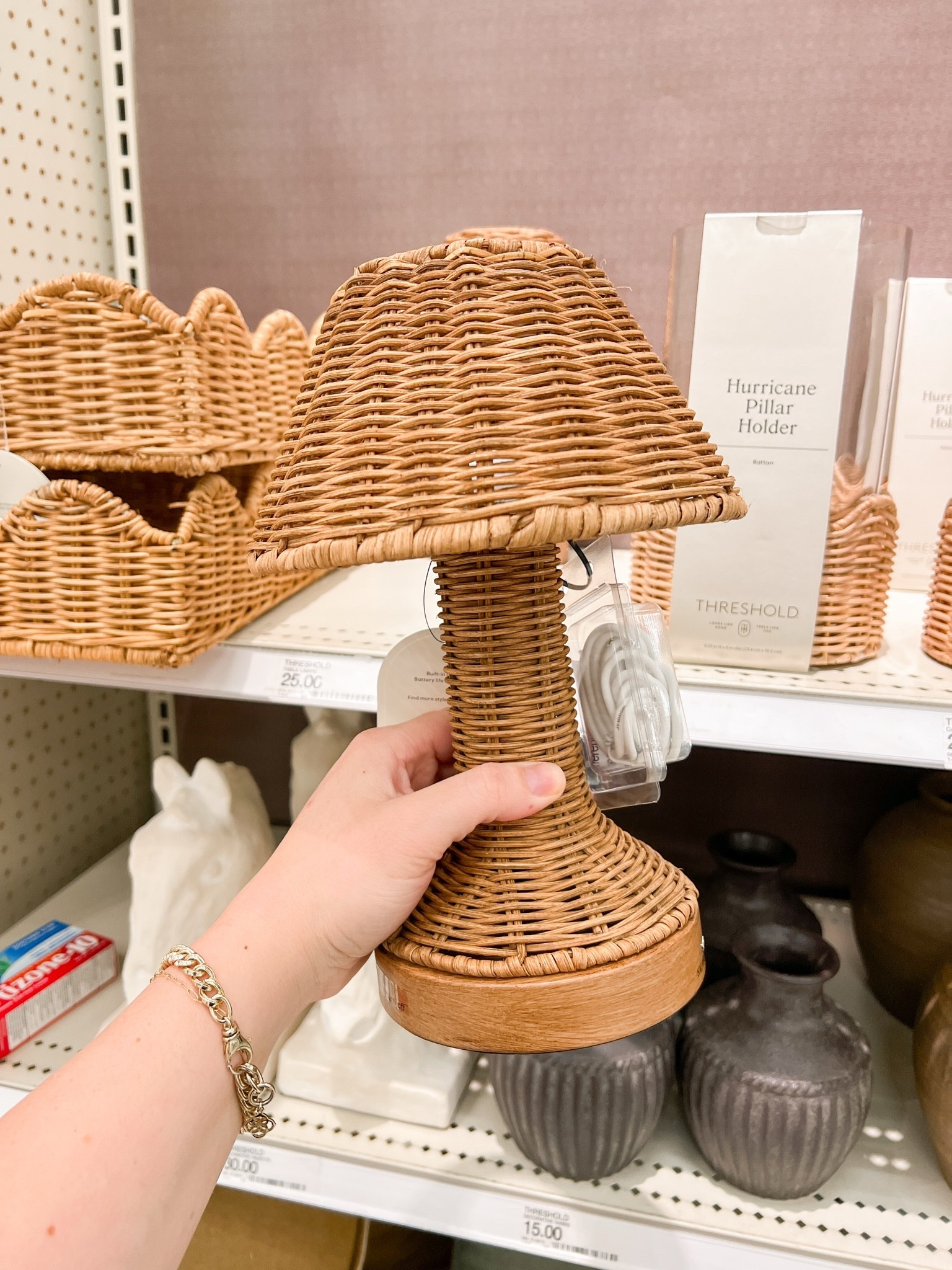This adorable wicker portable lamp is on sale for only $17!! It would be so cute on a summer tablescape, on your table playing mahjong, or just on a side table.