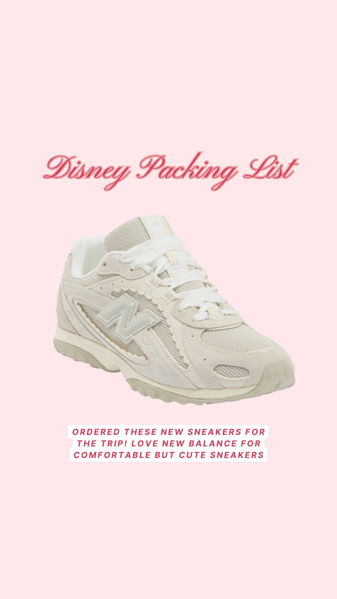 Ordered these sneakers for Disney! So cute and comfortable. Love the scallop details. 

Cute comfortable sneakers / white sneakers / sneakers for travel / shoes for Disney / sneakers for Disney / Disney world packing list/ Disney outfits / new balance sneakers / mom sneakers