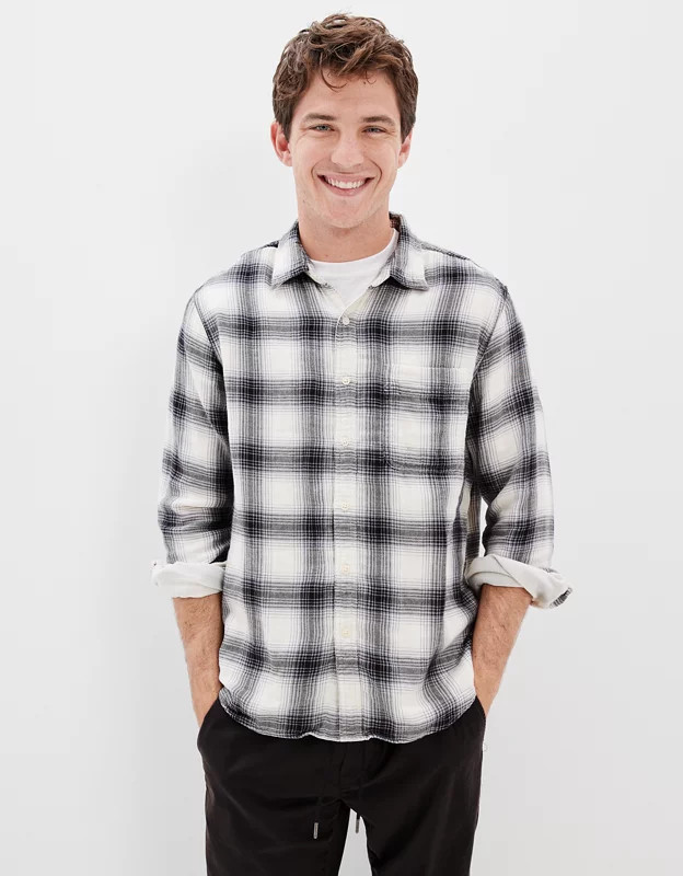 AE Super Soft Everyday Button-Up Shirt | American Eagle Outfitters (US & CA)
