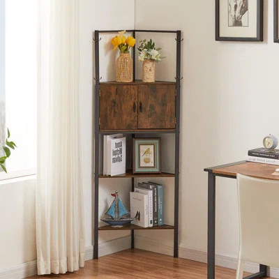 59" H x 15.6" W Steel Corner Bookcase | Wayfair North America