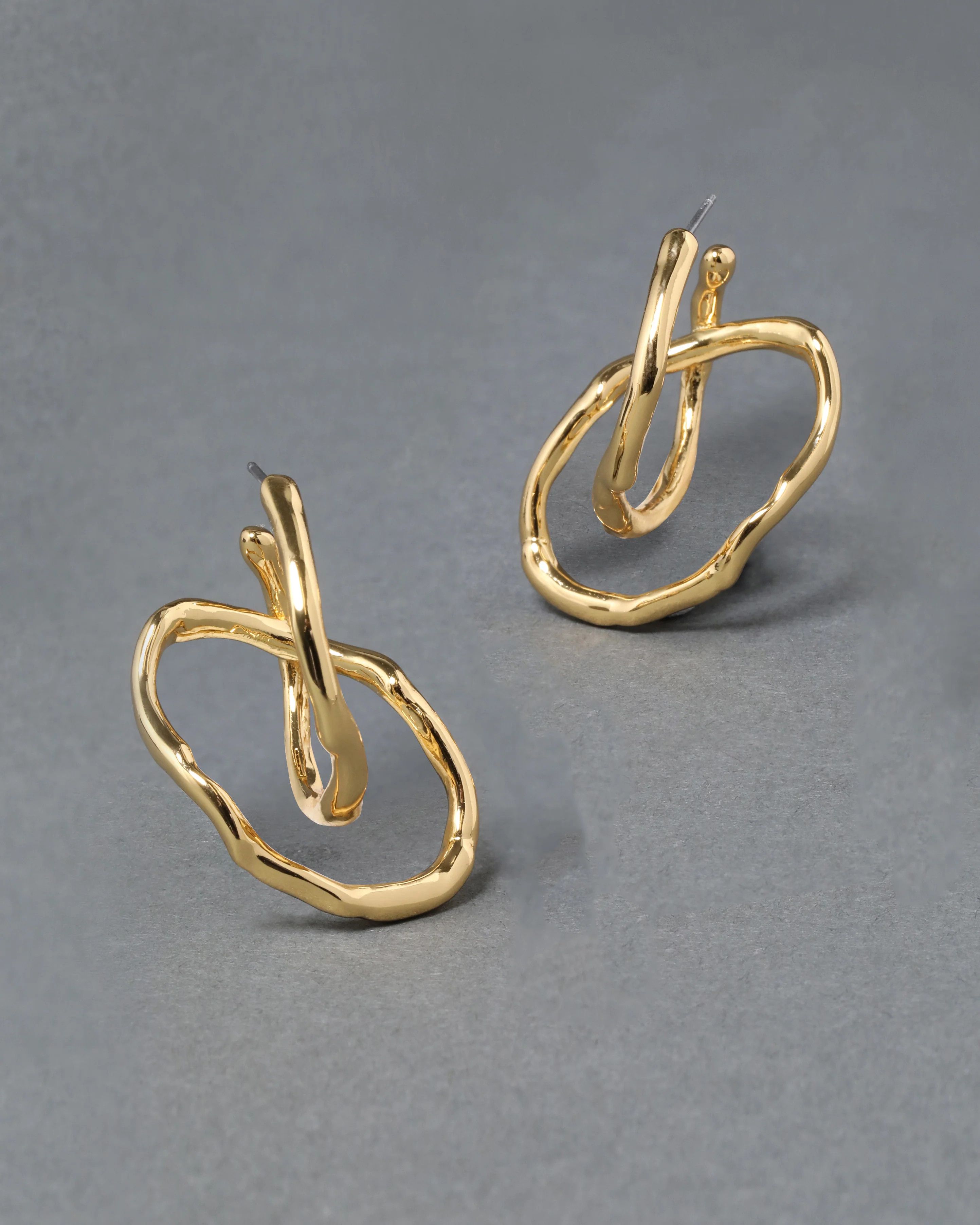 Alexis Bittar Twisted Interlock Hoop Earrings in Gold | Statement Jewelry from Alexis Bittar | Alexis Bittar