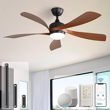 Sofucor 52" Smart Ceiling Fan, Indoor/Outdoor Ceiling Fans with Lights and Remote, Compatible wit... | Amazon (US)