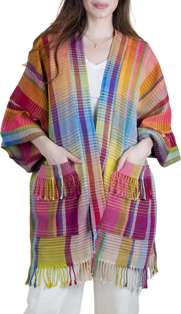 Rainbow Plaid Wool & Cotton Cardigan | Nordstrom Rack