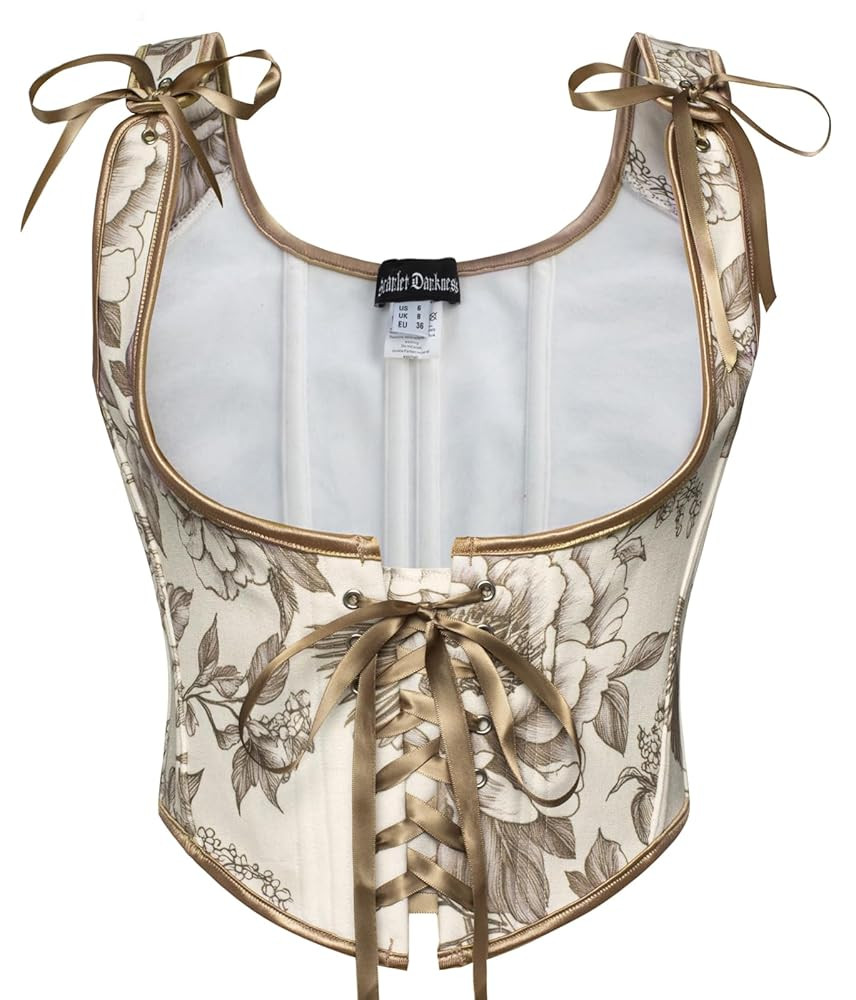 Scarlet Darkness Women's Renaissance Corset Floral Underbust Corset Tops Vintage Boned Corset Bel... | Amazon (US)
