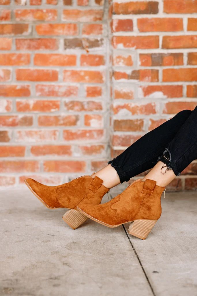 High Hopes Tan Brown Heeled Booties | The Mint Julep Boutique