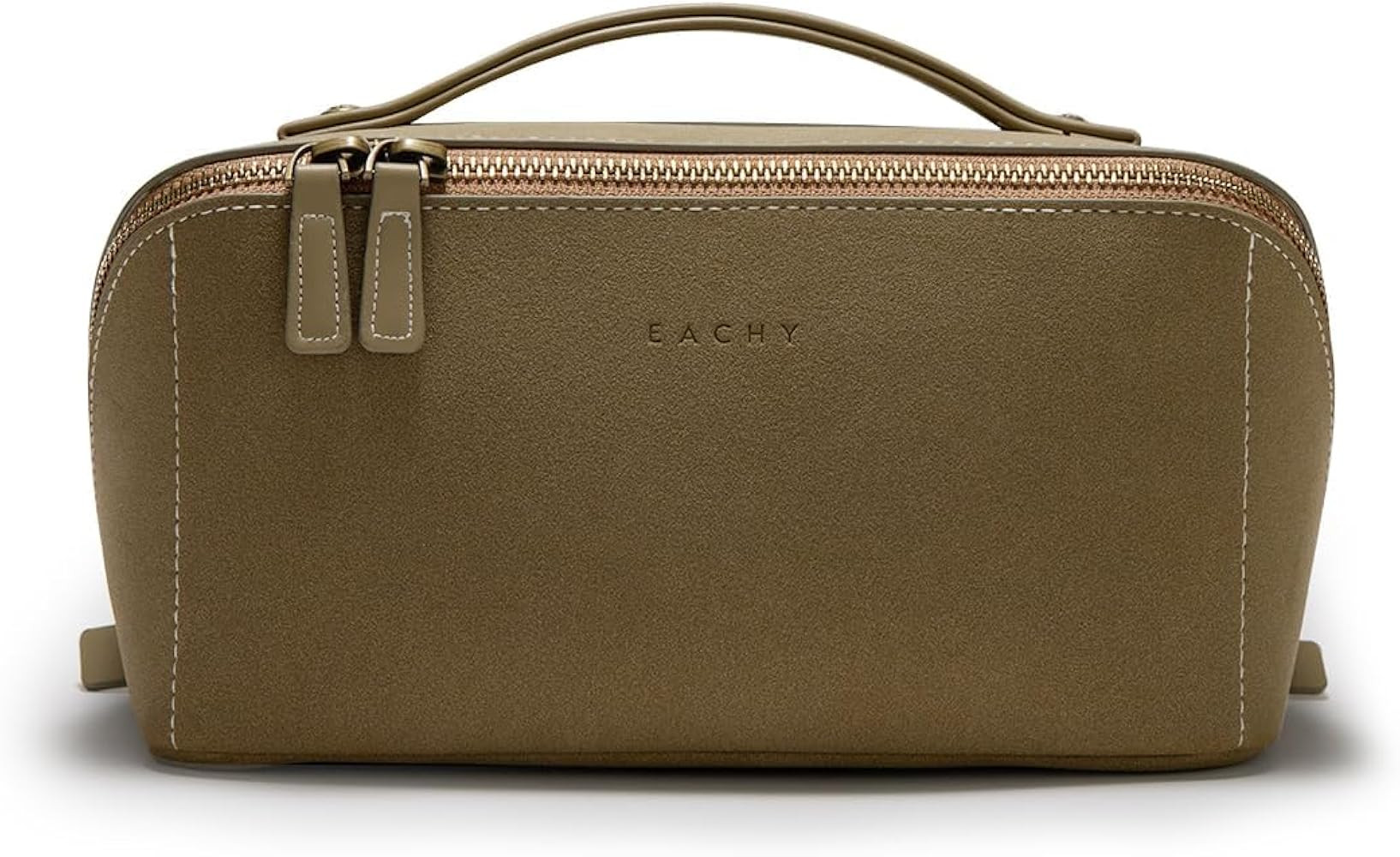 EACHY Travel Makeup Bag, Large Capacity Cosmetic Bag for Women, Waterproof PU Leather, Flat Open ... | Amazon (US)