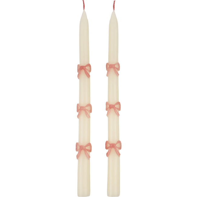 Meri Meri | Pink Bow Taper Candles | Maisonette | Maisonette