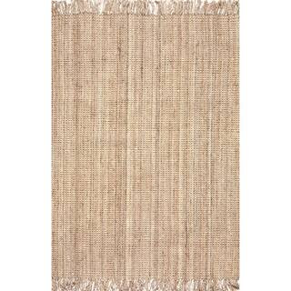 Natura Chunky Loop Jute Tan 6 ft. x 9 ft. Area Rug | The Home Depot