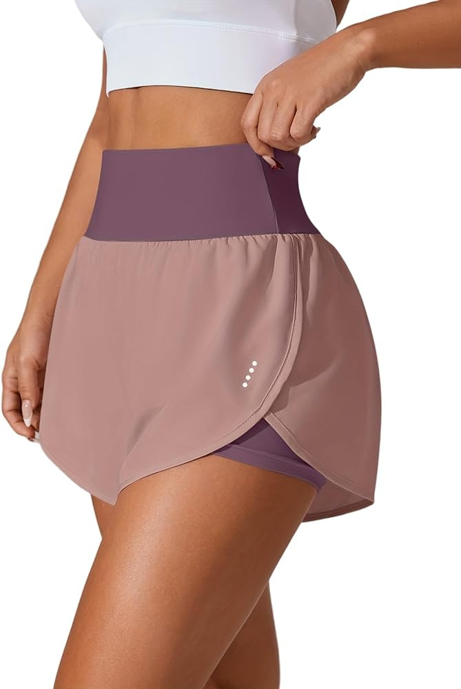 Women's Athletic Running Shorts High Waisted with Pockets, Women 3" Workout Dolphin Gym Yoga Beac... | Amazon (US)