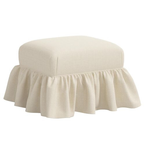 June Ottoman, Linen | One Kings Lane