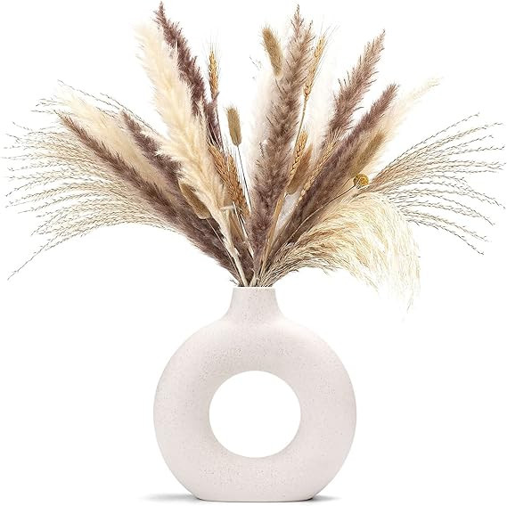 CEMABT Vases for Pampas Grass,Creative Vase Modern Home Decor,Handmade Vase White Ceramic Dried F... | Amazon (CA)