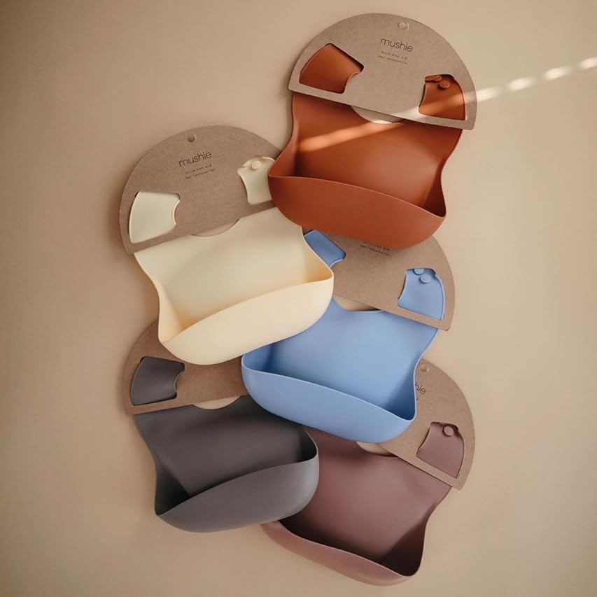 mushie Silicone Baby Bib | Adjustable Fit Waterproof Bibs (Woodchuck) | Amazon (US)