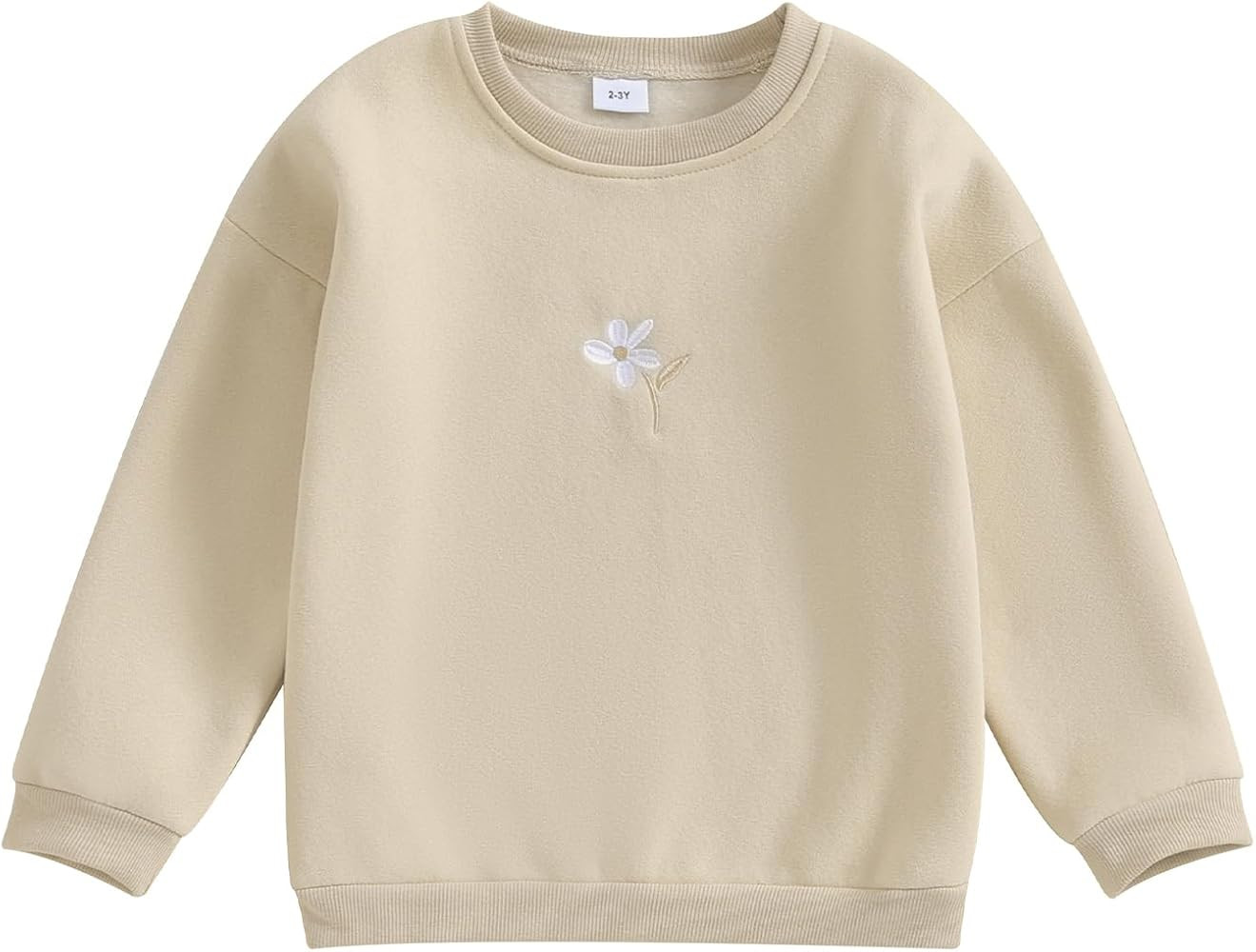 Toddler Baby Girl Winter Clothes Sweet Flower Pullover Sweatshirts Long Sleeve Crew Neck Sweater ... | Amazon (US)