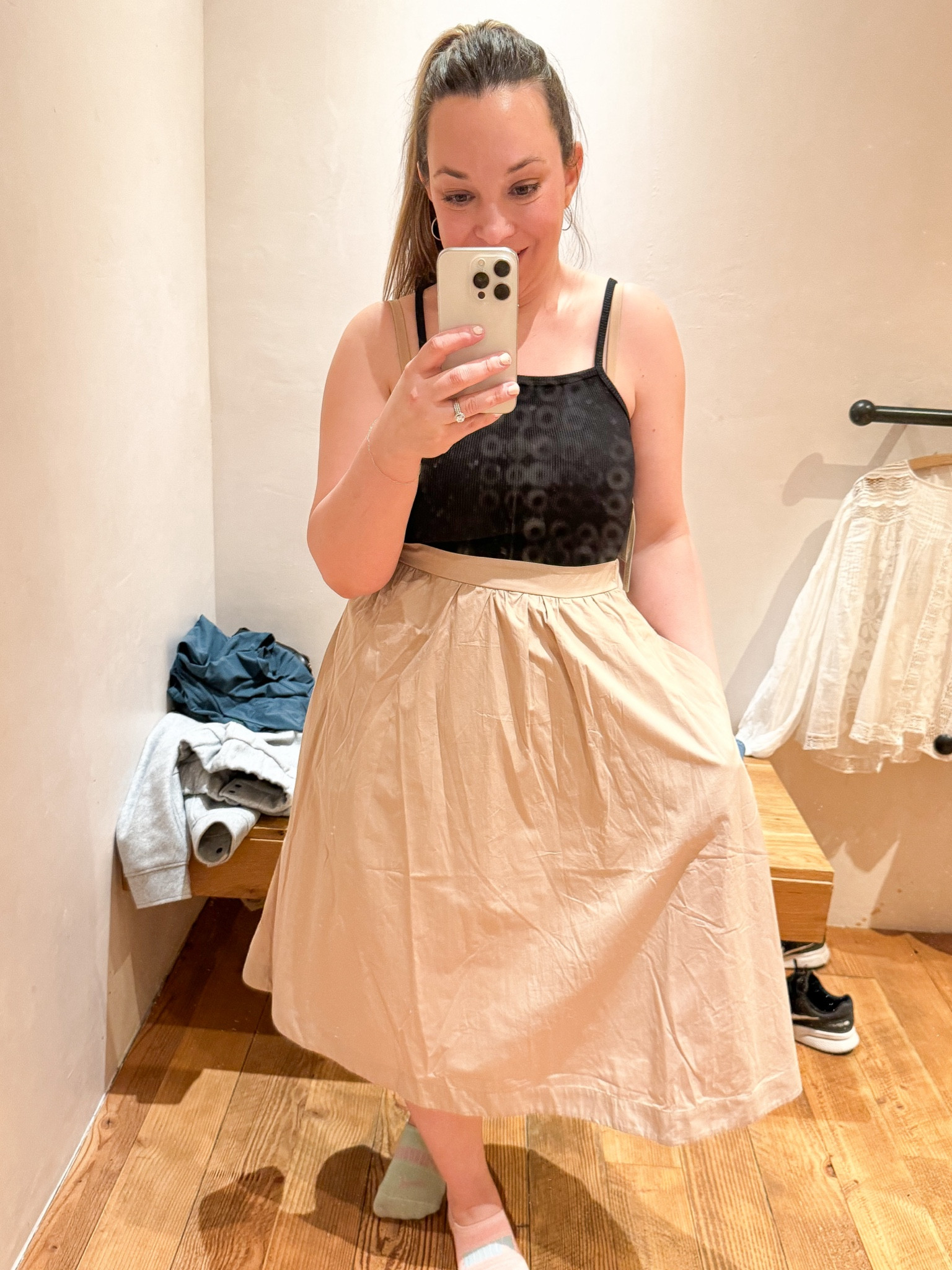 Easter spring outfit Anthropologie twofer dress tan khaki skirt with pockets

Love that this dress has pockets! So cute for a wedding guest! I would pair this with some black heels and cute jewelry!
Don’t forget to use ANTHRO20 at checkout for 20% off $100! 😘
Spring love of other #anthro faves this weekend! 

P.S., it looks like there are circles on the top and I’m not sure why 🤔 the top is just a black ribbed material! 


#LTKmidsize #LTKwedding #LTKSpringSale