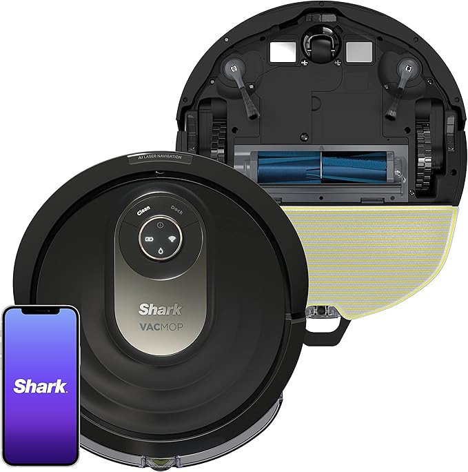 Shark AV2001WD AI VACMOP 2-in-1 Robot Vacuum and Mop with Self-Cleaning Brushroll, LIDAR Navigati... | Amazon (US)