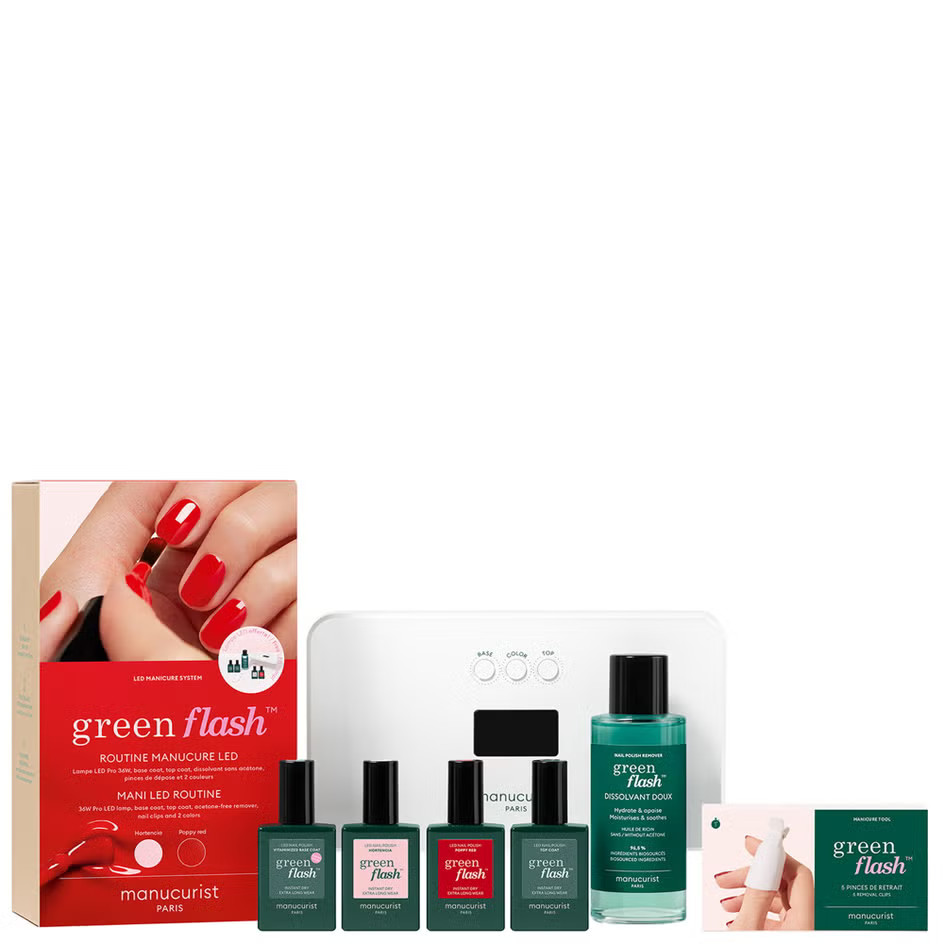 Manucurist Green Flash Retail Kit 36w - Hortencia & Poppy Red 15ml | Look Fantastic (UK)