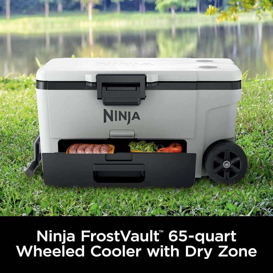 Ninja FrostVault | 65qt Wheeled Cooler with Cold Dry Zone | Integrated Fridge-Temp Dry Storage Dr... | Amazon (US)