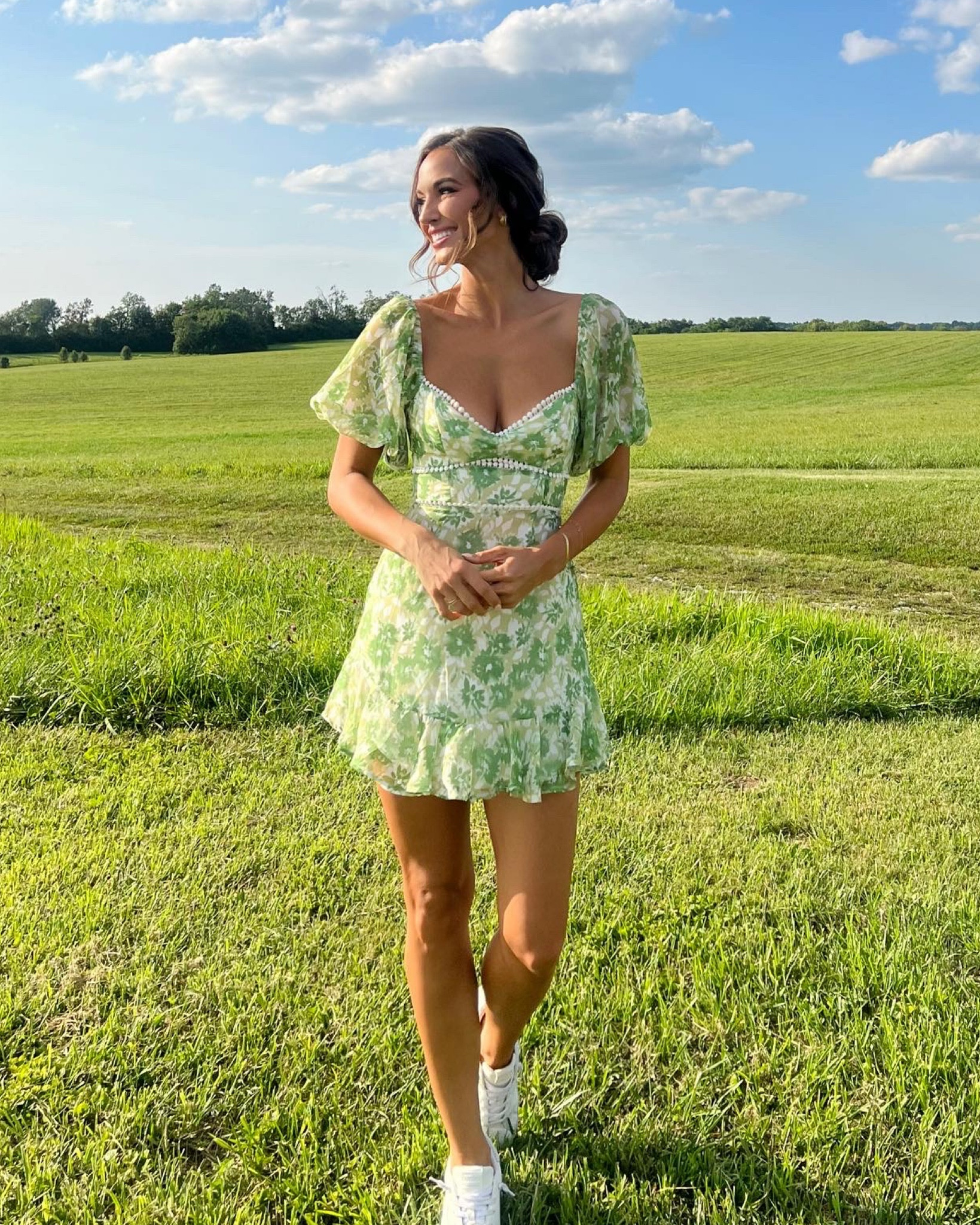 Green floral dress #sundress #greendress