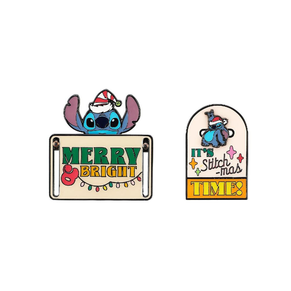 Disney Stitch It's Stitch-mas Time 2-Piece Lapel Pin Set | Oriental Trading Company