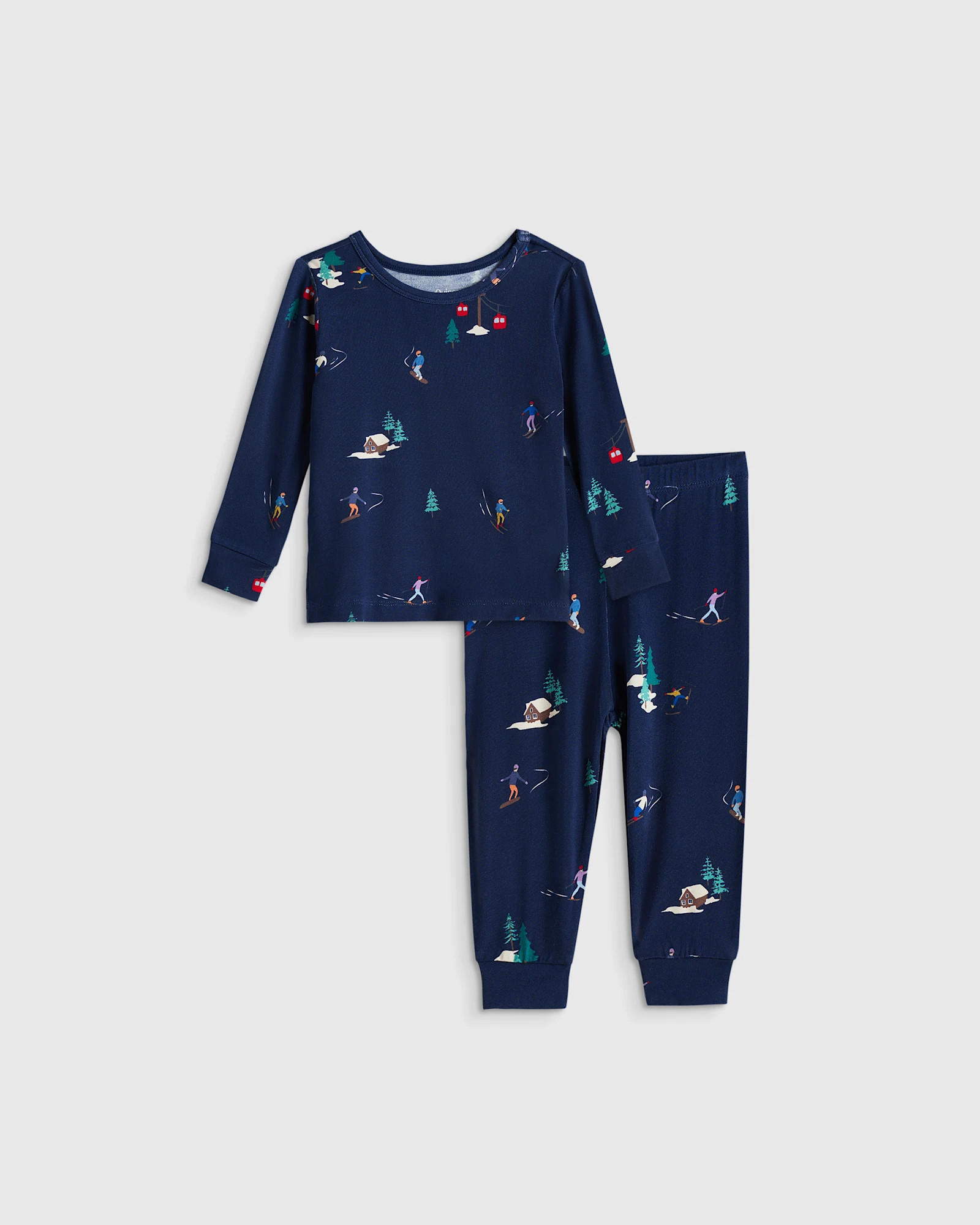 Quince | Bamboo Long Sleeve Pants Pajama Set in Ditsy Floral, Size 12-18M | Quince