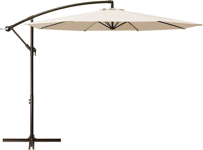 10ft Patio Offset Umbrella Cantilever Umbrella Hanging Market Umbrella Outdoor Umbrellas with Cra... | Amazon (US)
