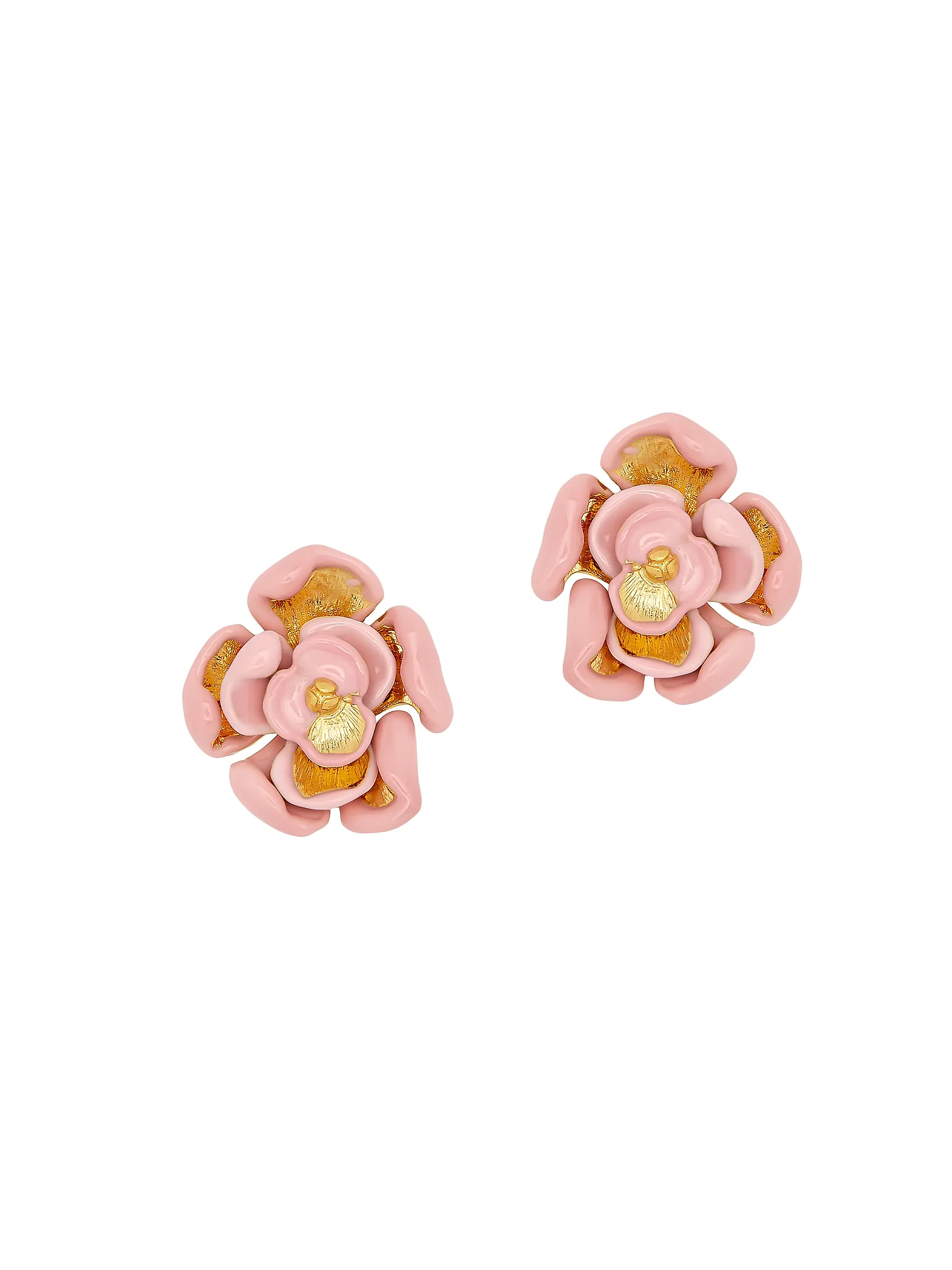 14K-Gold-Plated & Enamel Flower Stud Earrings | Saks Fifth Avenue