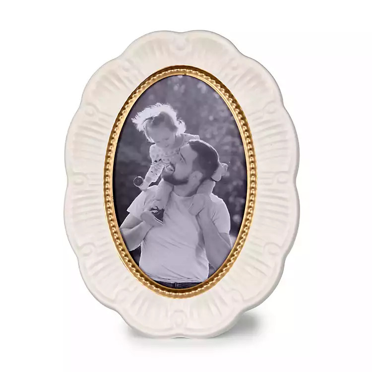 New! White Scalloped Oval Picture Frame | Kirklands