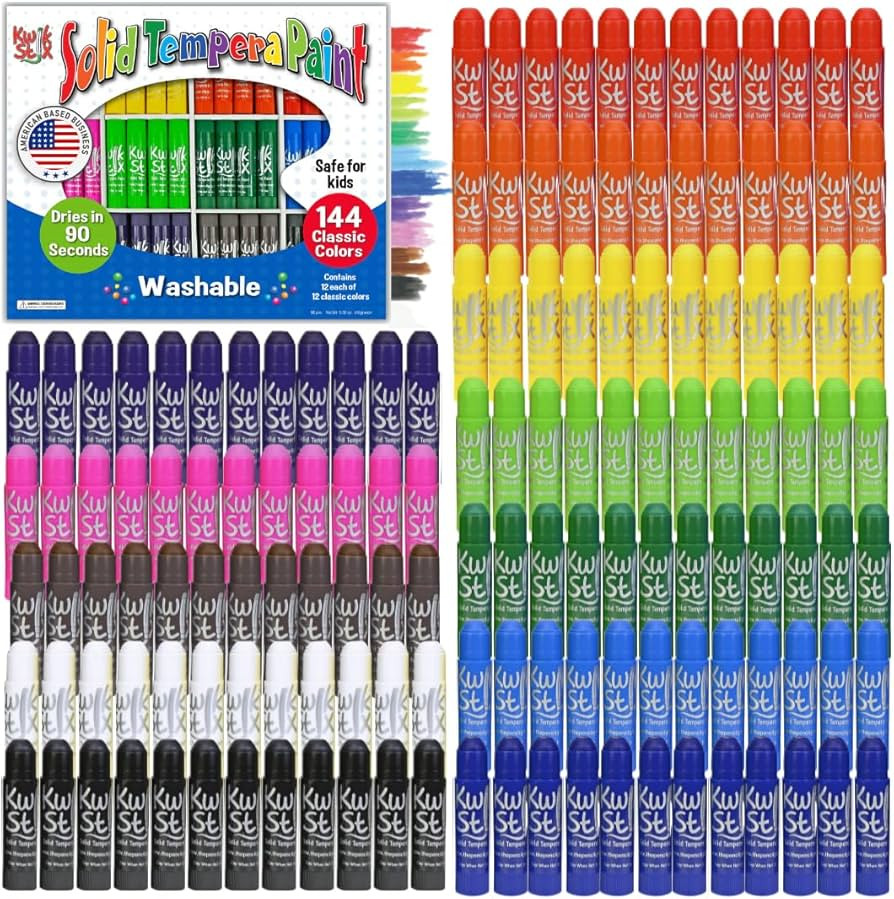 Kwik Stix Solid Tempera Paint Sticks, 144 Classic Colors, Washable Paint Sticks for Kids, Quick D... | Amazon (US)