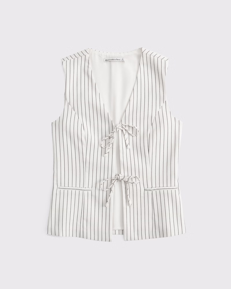 Women's Tie-Front Tailored Vest | Women's Tops | Abercrombie.com | Abercrombie & Fitch (US)