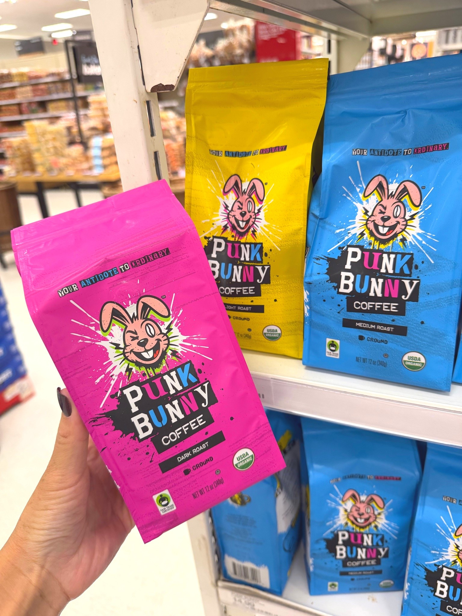 Punk Bunny Light, Medium, & Dark Roast Ground Coffee 100% organic Arabica Beans, founded by the Green Day band - 12oz @target #targetgroceries #punkbunnycoffee #newatarget #targetfinds #coffeebeans #arabicabeans

#LTKmorningroutine #LTKfoodie #LTKHome