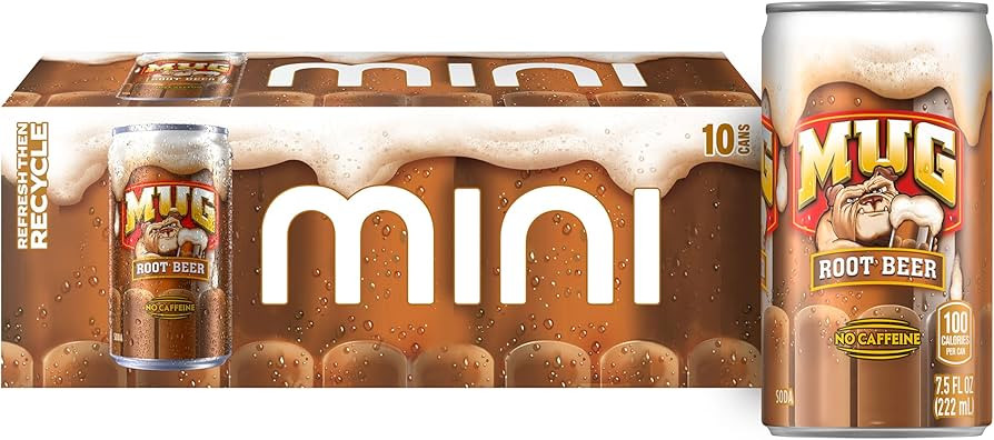 Mug Root Beer Soda, 7.5 Ounce Mini Cans, 10 Pack | Amazon (US)