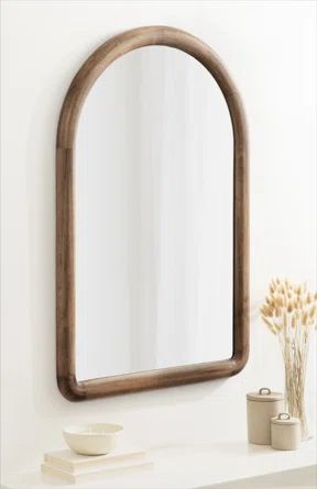 Wooden Arched Bathroom Wall Mirror | Wayfair North America