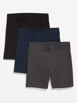 High-Waisted Biker Shorts 3-Pack -- 6-inch inseam | Old Navy (US)