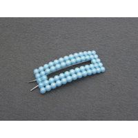 1950's Tip-Top Vintage Hair Clip, 2.3"" Light Blue Plastic Faux Pearl Barrette, Open Rectangle, Pinc | Etsy (US)